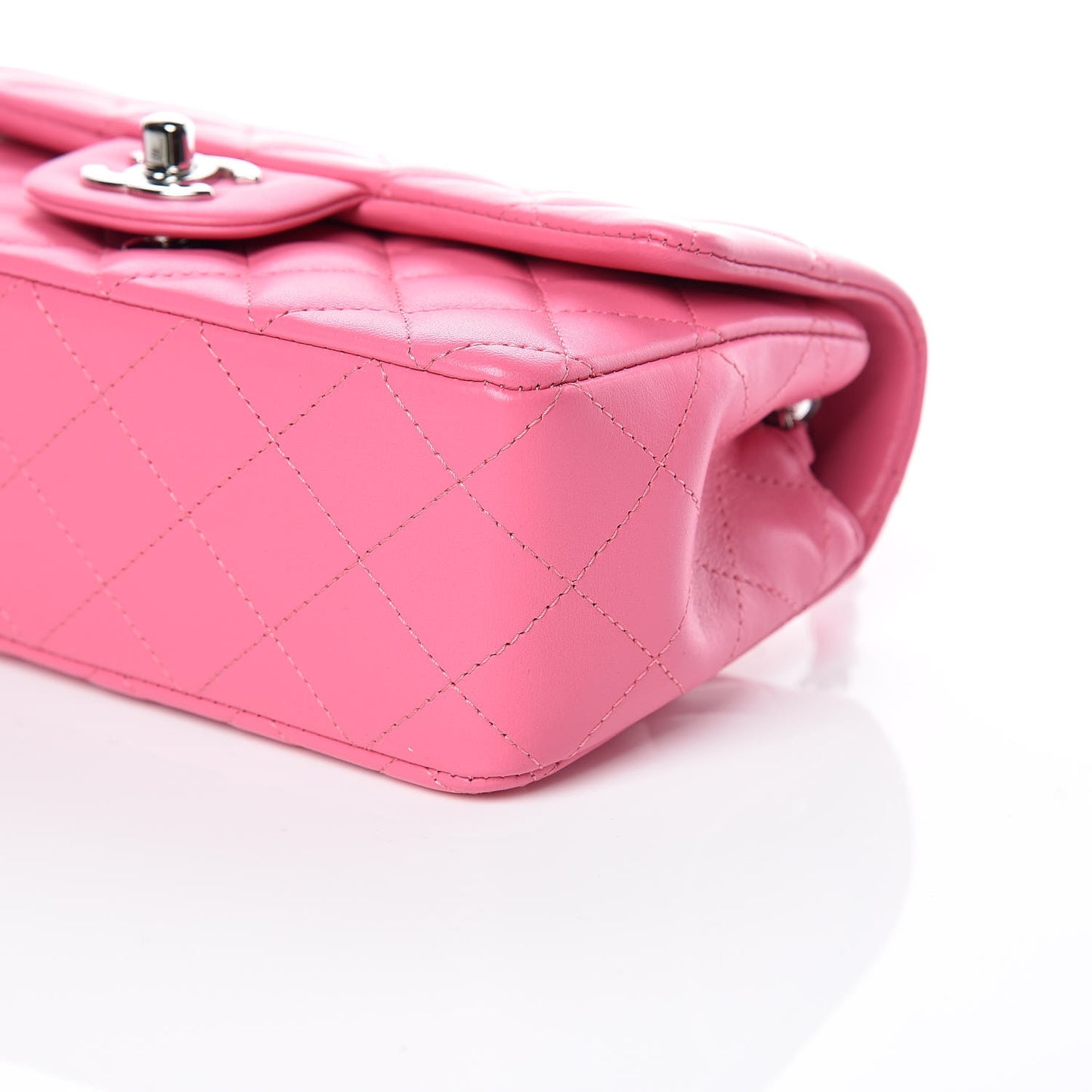 Lambskin Quilted Mini Rectangular Flap Pink