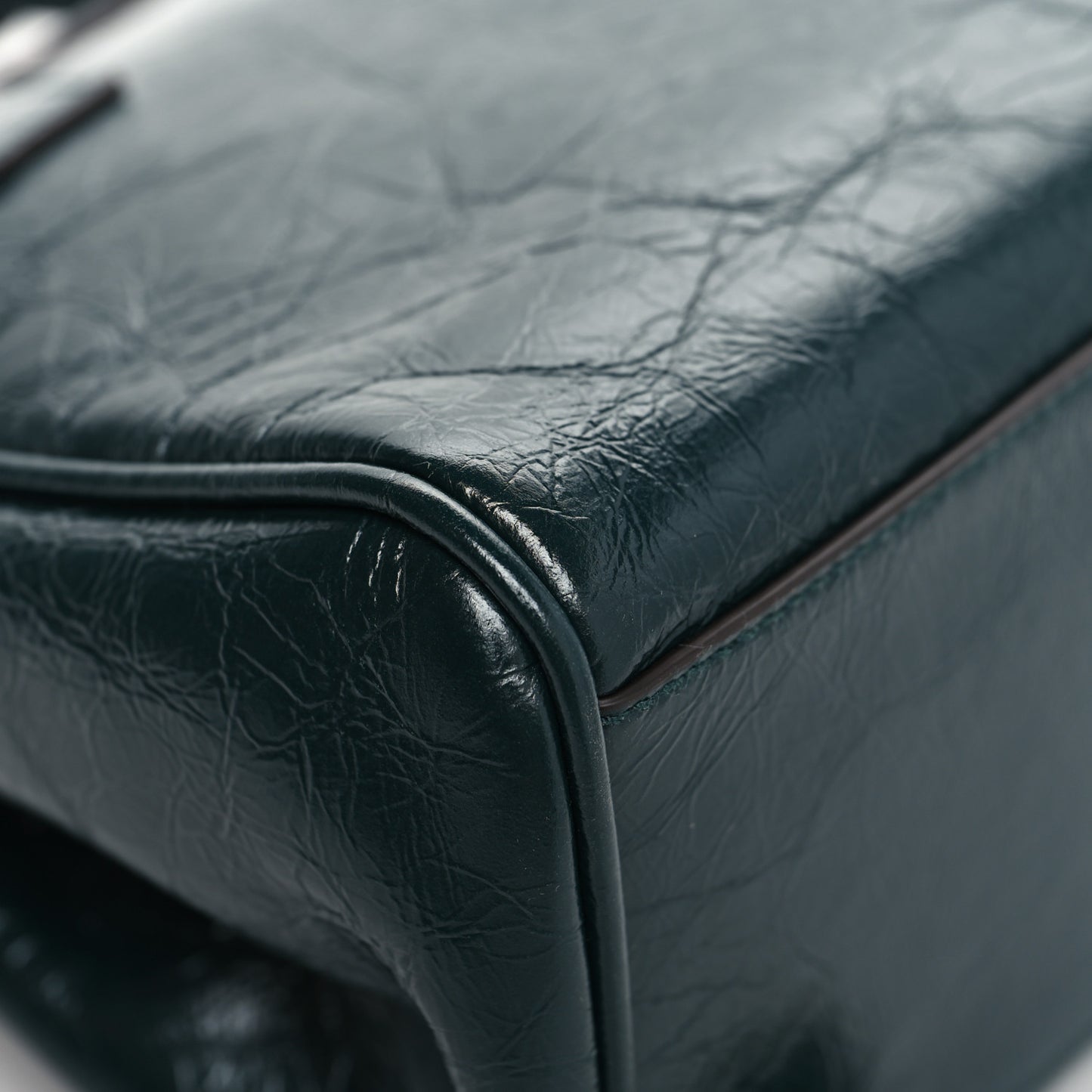 Crinkled Calfskin Mini Alexa Mulberry Green