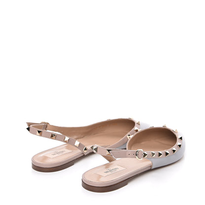 Valentino Garavani Nappa Rockstud Slingback Flats 40.5 Patel Grey Poudre 4 of 9