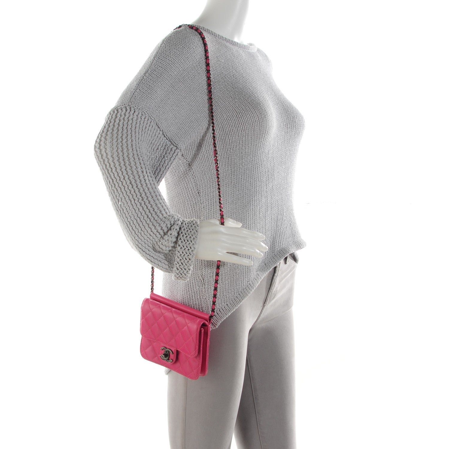 Chanel Lambskin Quilted Mini Crossing Times Flap Pink 2 of 8