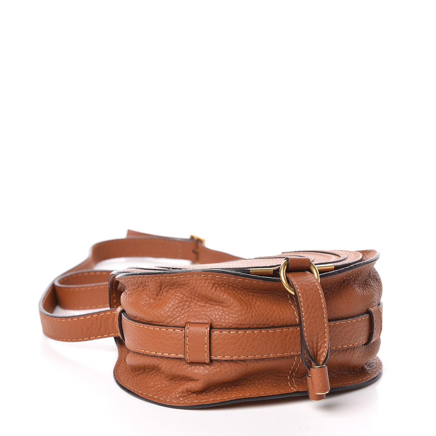 Chloe Calfskin Mini Marcie Round Crossbody Bag Tan 4 of 11