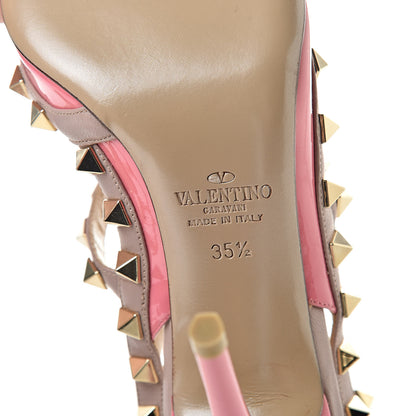 Valentino Garavani Patent Nappa Rockstud Ankle Strap 100mm Pumps 35.5 Ninphea Poudre 7 of 9