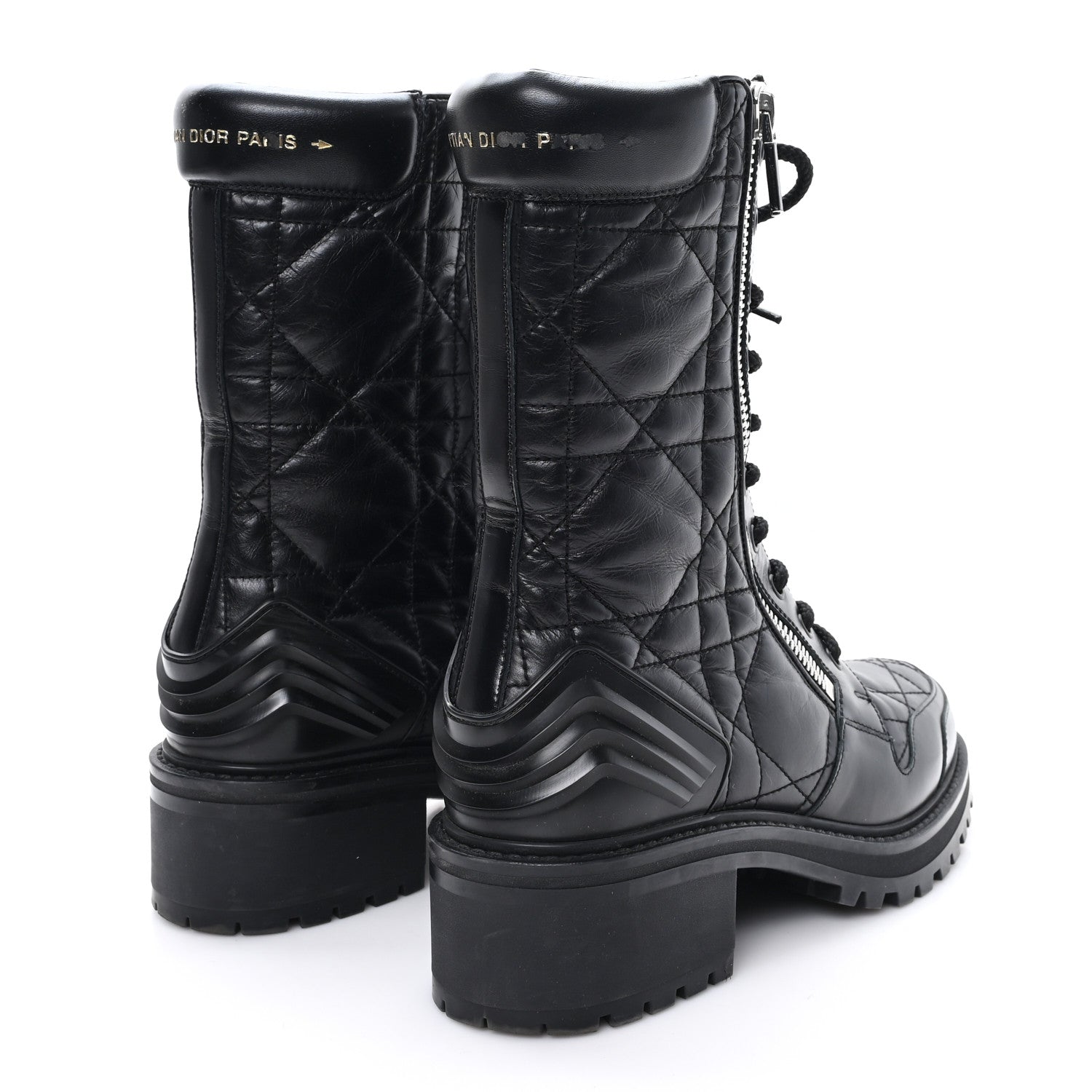 Christian Dior Calfskin Cannage D-Leader Ankle Boots 39.5 Black 5 of 11