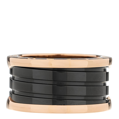 Bulgari 18K Rose Gold Black Ceramic B.Zero1 Four-Band Ring 57 8 3 of 5