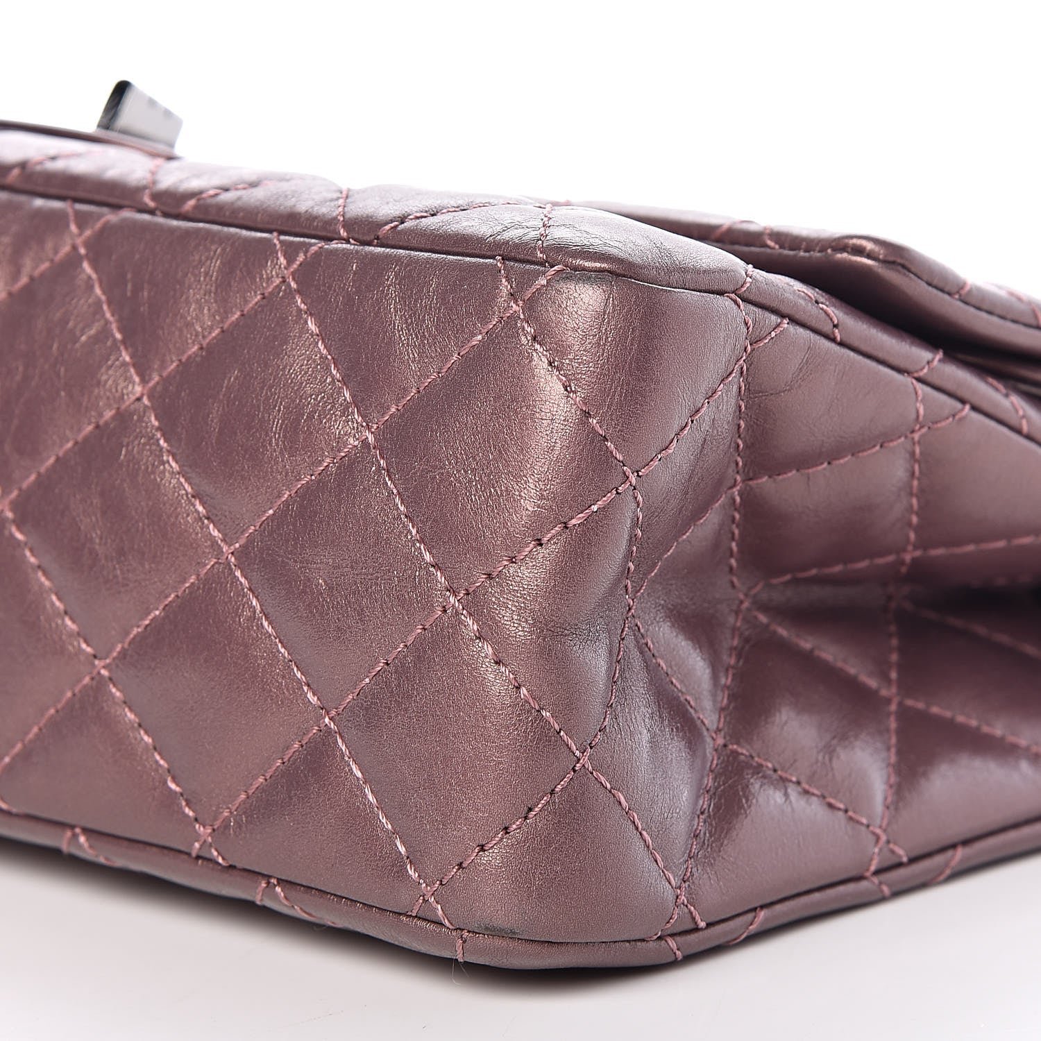 Chanel Metallic Aged Calfskin Quilted 2.55 Reissue 226 Flap Rose Fonce 9 of 10