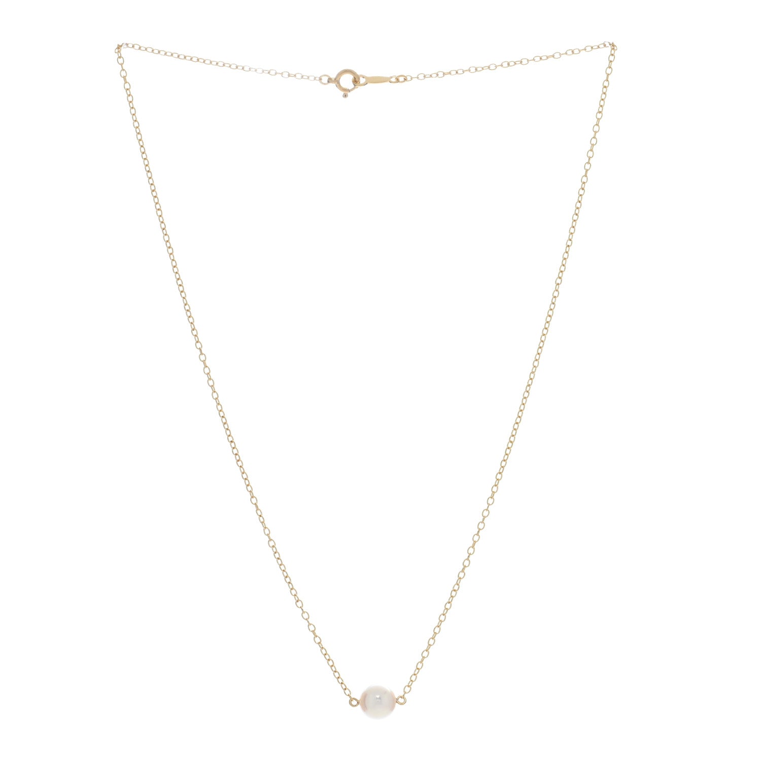 Mikimoto 18K Yellow Gold Akoya Pearl 7-7.5mm Single Pendant Necklace 3 of 5