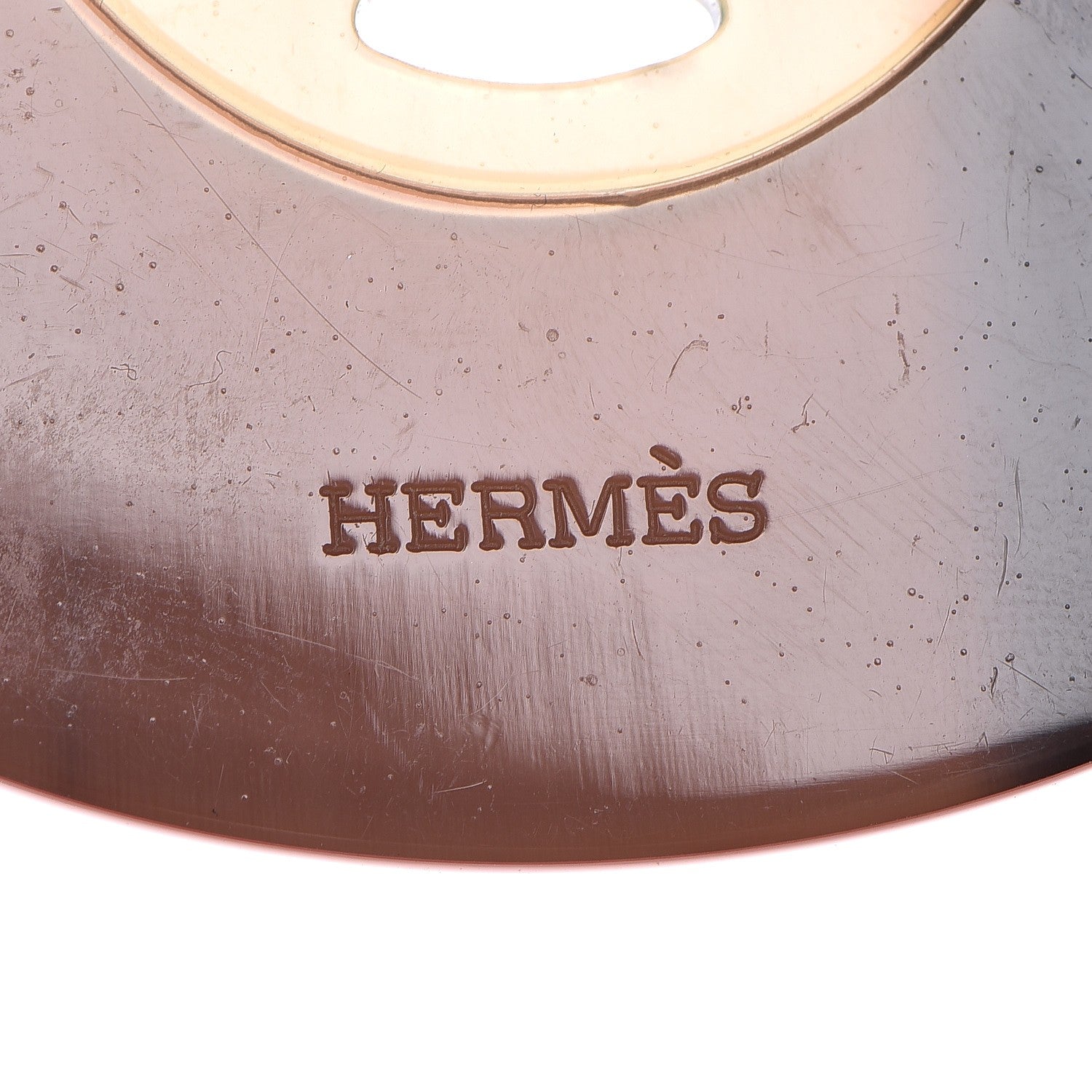 Hermes Buffalo Horn Lacquer Lift Necklace GM Meringue 5 of 5