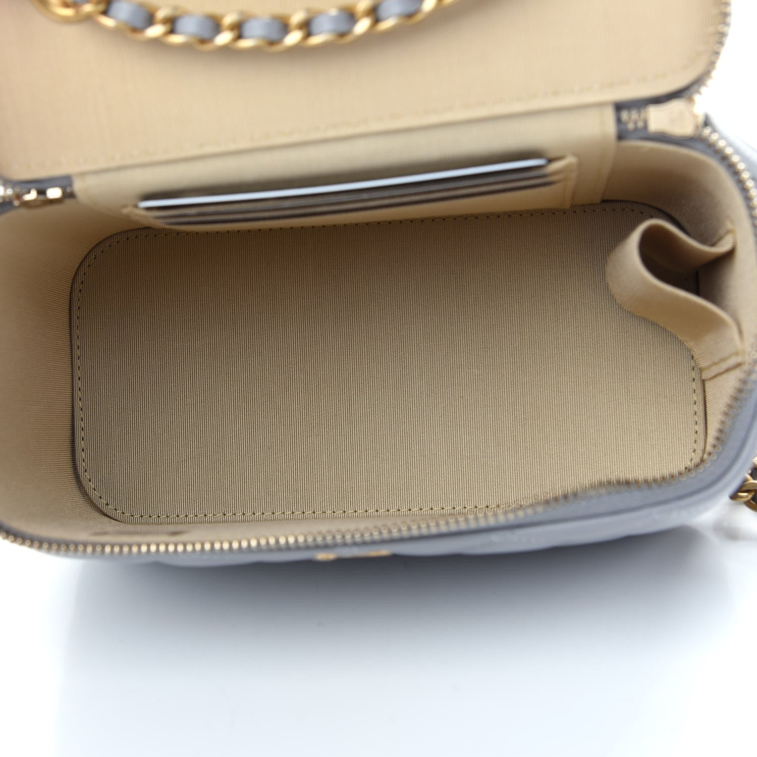 Chanel Lambskin Quilted Small Pearl Crush Vanity Case With Chain Grey 5 of 9