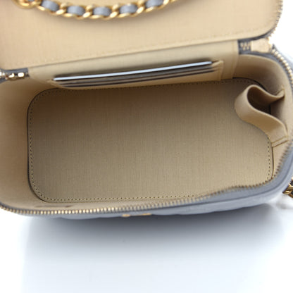 Chanel Lambskin Quilted Small Pearl Crush Vanity Case With Chain Grey 5 of 9
