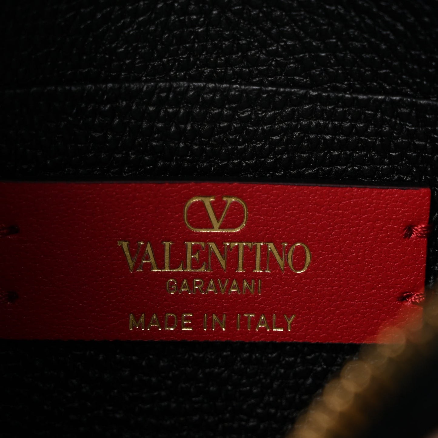 Grainy Calfskin Mini Vlogo Hobo Bag Black