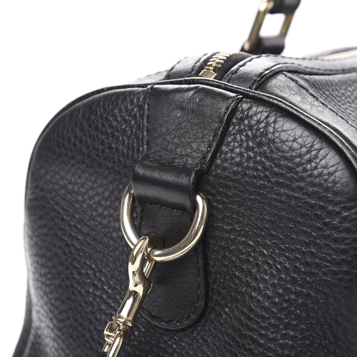 Calfskin Vintage Web Medium Boston Black