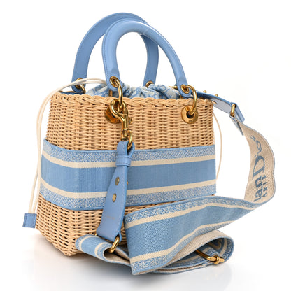 Christian Dior Wicker Oblique Medium Lady Dior Bag Cornflower Blue 3 of 12