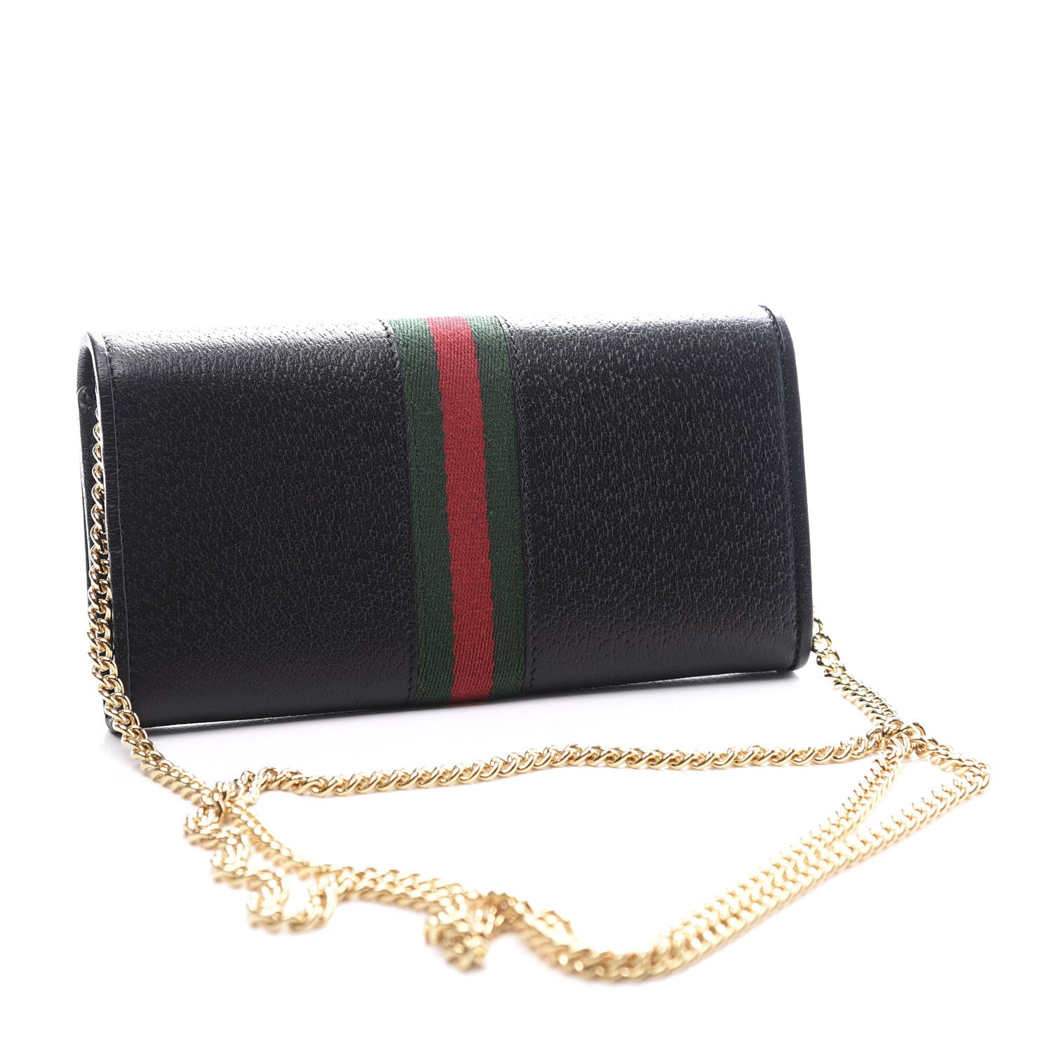 Gucci Calfskin Web Ophidia Wallet On Chain Black 2 of 10