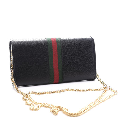 Gucci Calfskin Web Ophidia Wallet On Chain Black 2 of 10