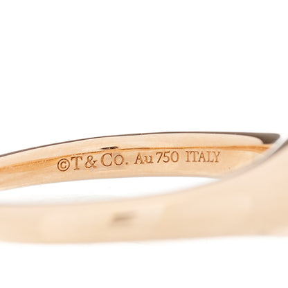 Tiffany 18K Rose Gold Diamond Micro Oval Signet Ring 57 8 4 of 5