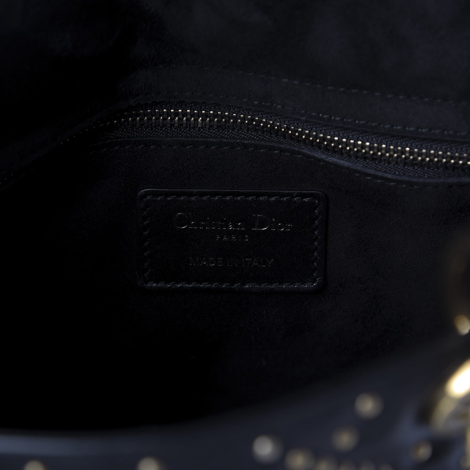 Christian Dior Calfskin Cannage Studded Medium Supple Lady Dior Black 8 of 9