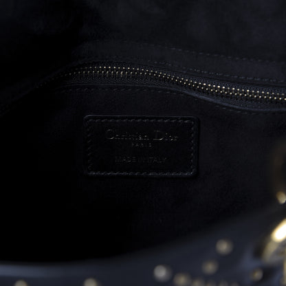 Christian Dior Calfskin Cannage Studded Medium Supple Lady Dior Black 8 of 9