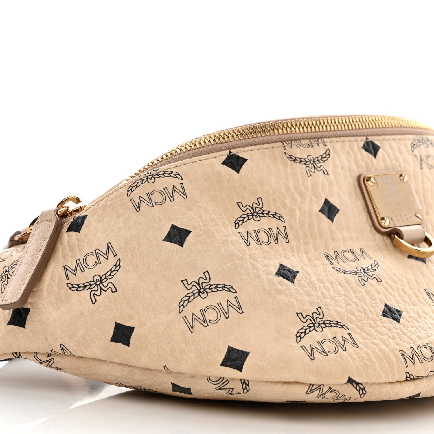 MCM Visetos Stark Belt Bag Beige 11 of 13