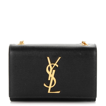 Saint Laurent Grain De Poudre Small Monogram Kate Satchel Black 1 of 6