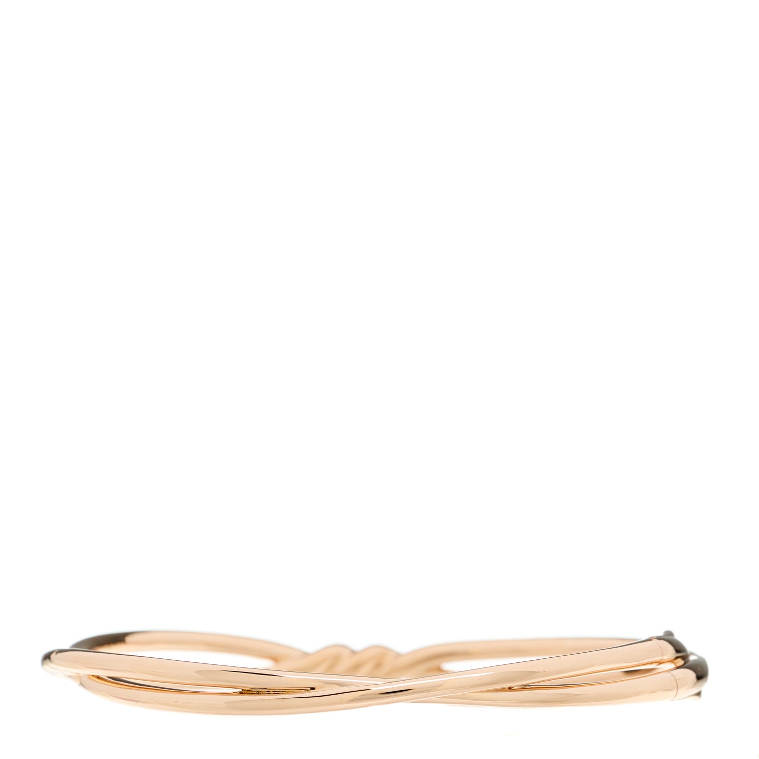 David Yurman 18K Rose Gold Diamond Continuance Twist Pave Bracelet 2 of 4