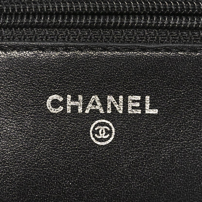 Chanel Patent Quilted Wallet On Chain WOC Black 6 of 13