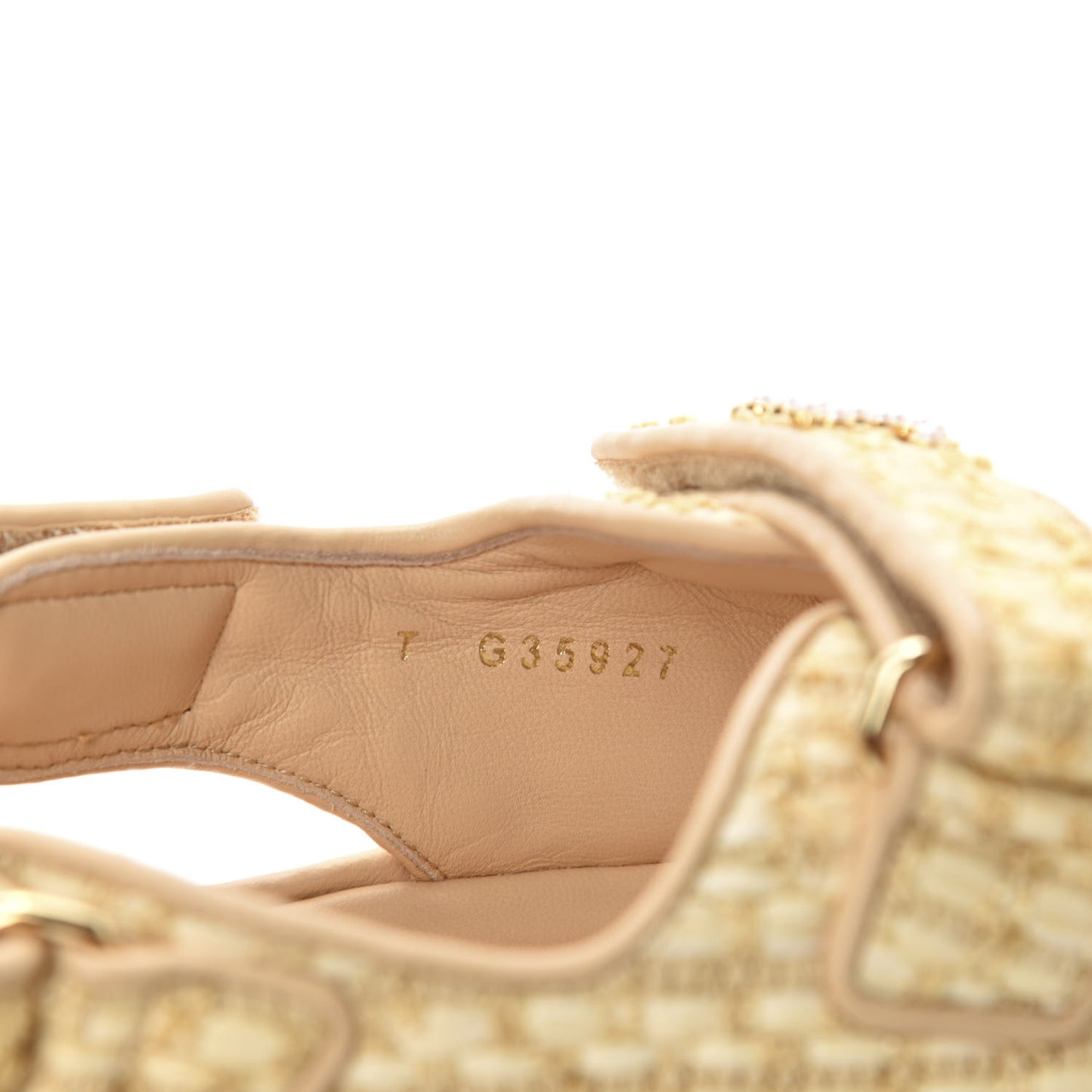 Braided Fabric Velcro Dad Sandals 40 Beige