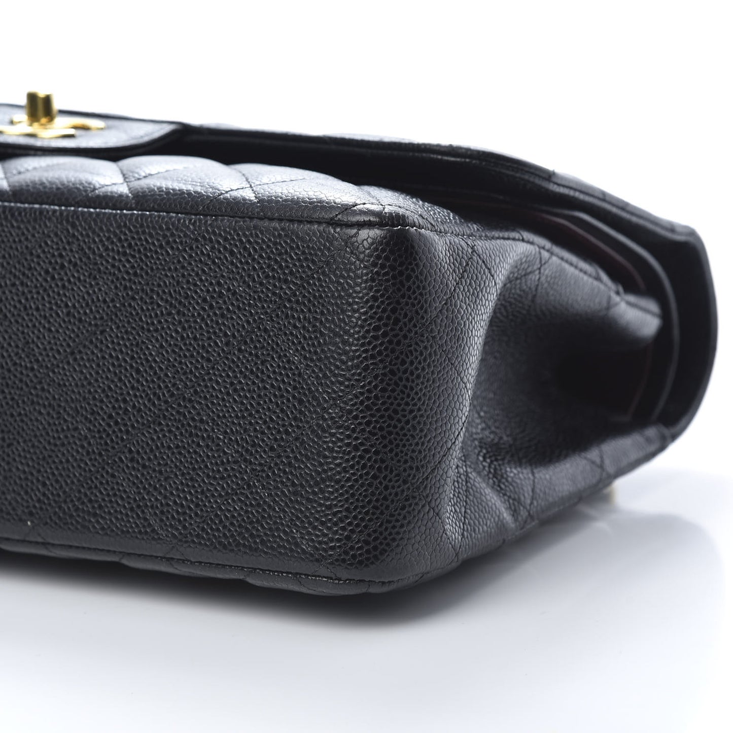 Caviar Quilted Jumbo Double Flap Black