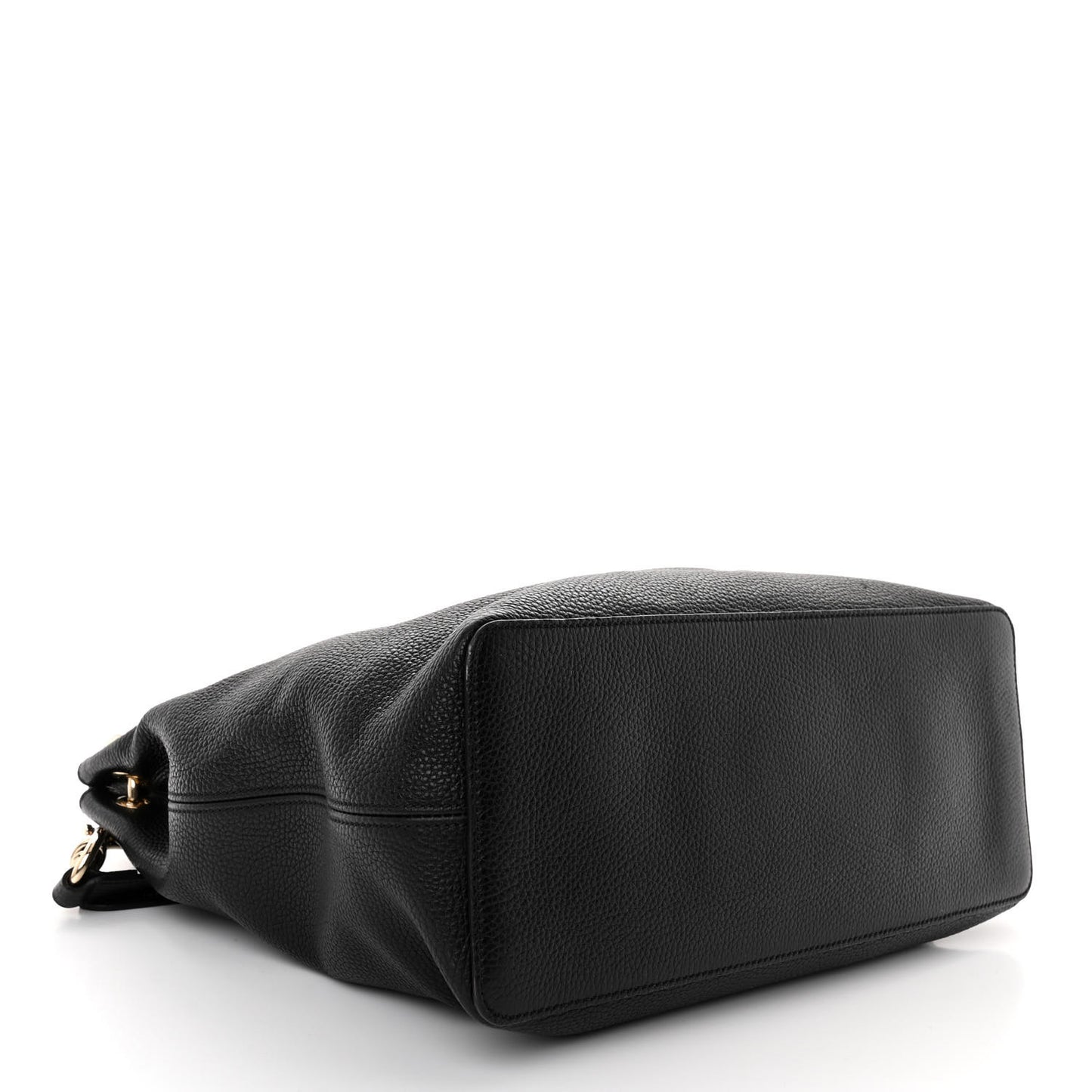 Pebbled Calfskin Large Soho Hobo Black