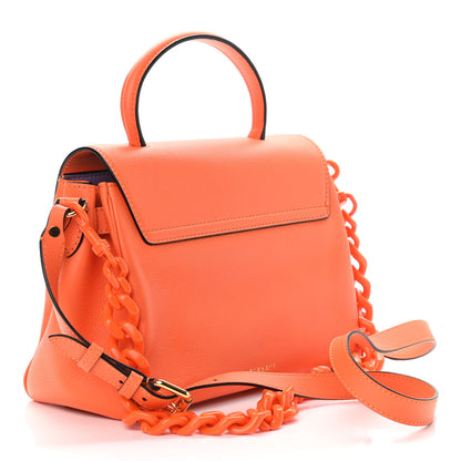 Versace Calfskin Medium La Medusa Top Handle Handbag Orange 3 of 8