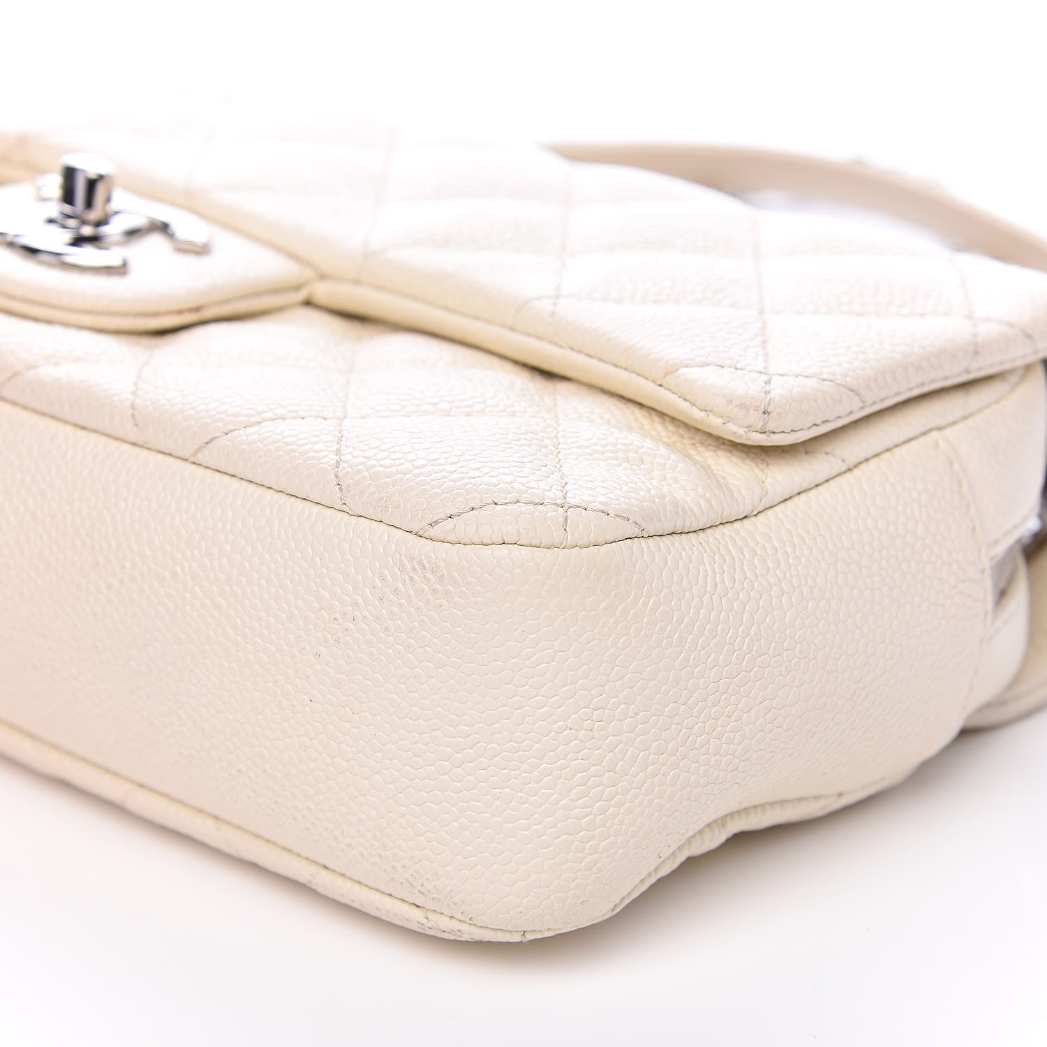 Chanel Caviar Quilted Medium Easy Flap Dark White 9 of 18