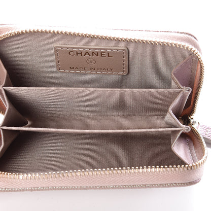 Chanel Iridescent Caviar Quilted Zip Around Coin Purse Beige 5 of 8