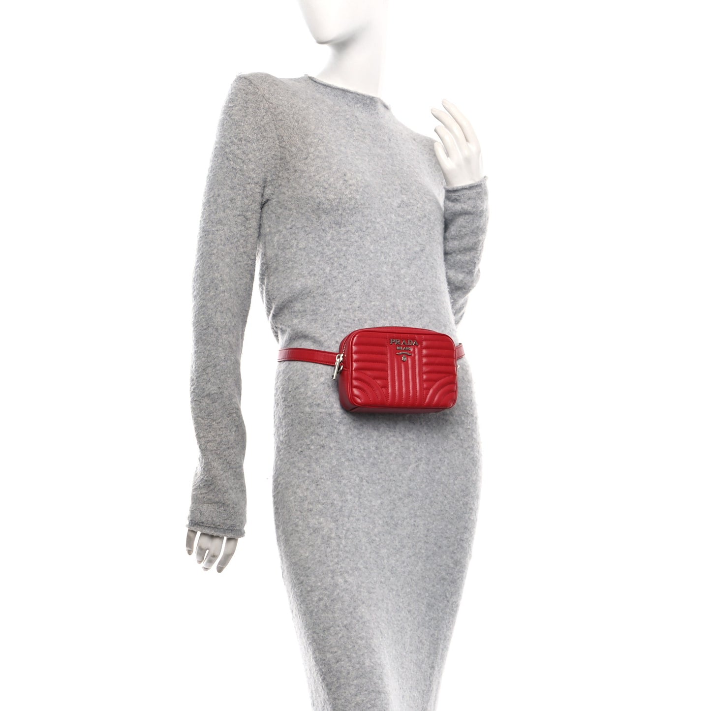 Soft Calfskin Diagramme Camera Bag Rosso