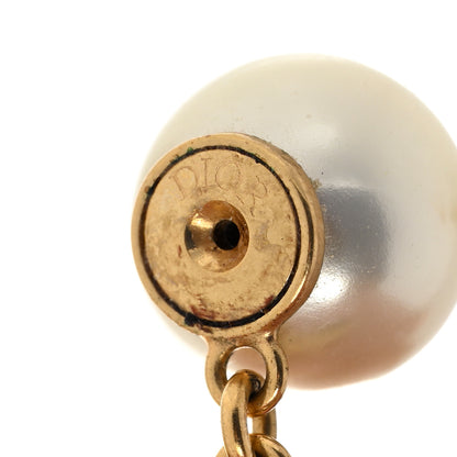 Christian Dior Pearl Crystal Tribal CD Drop Earrings Gold 4 of 5