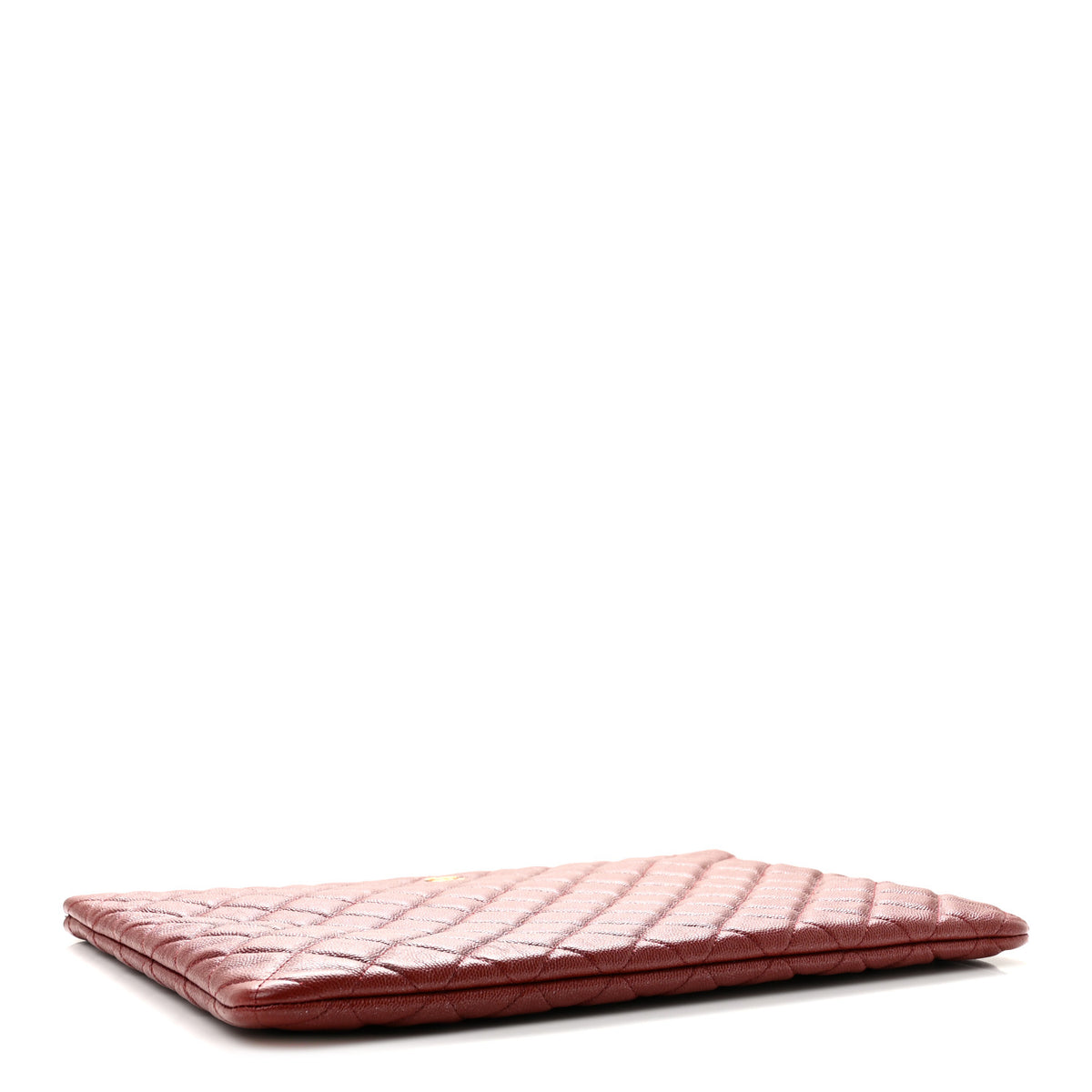 Chanel Iridescent Caviar Quilted Large Cosmetic Case Dark Red 4 of 8