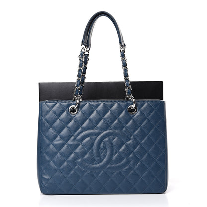 Chanel Caviar Quilted Grand Shopping Tote GST Dark Blue 14 of 14