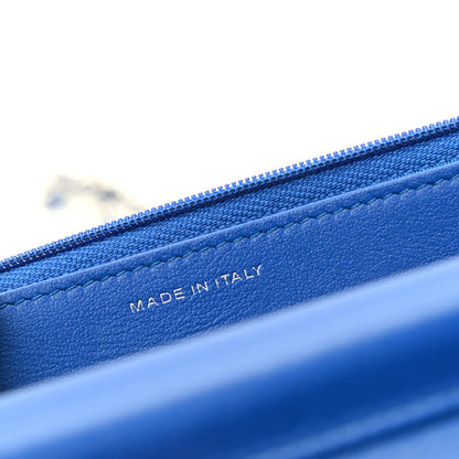 Chanel Tweed Wallet On Chain WOC Blue 9 of 11