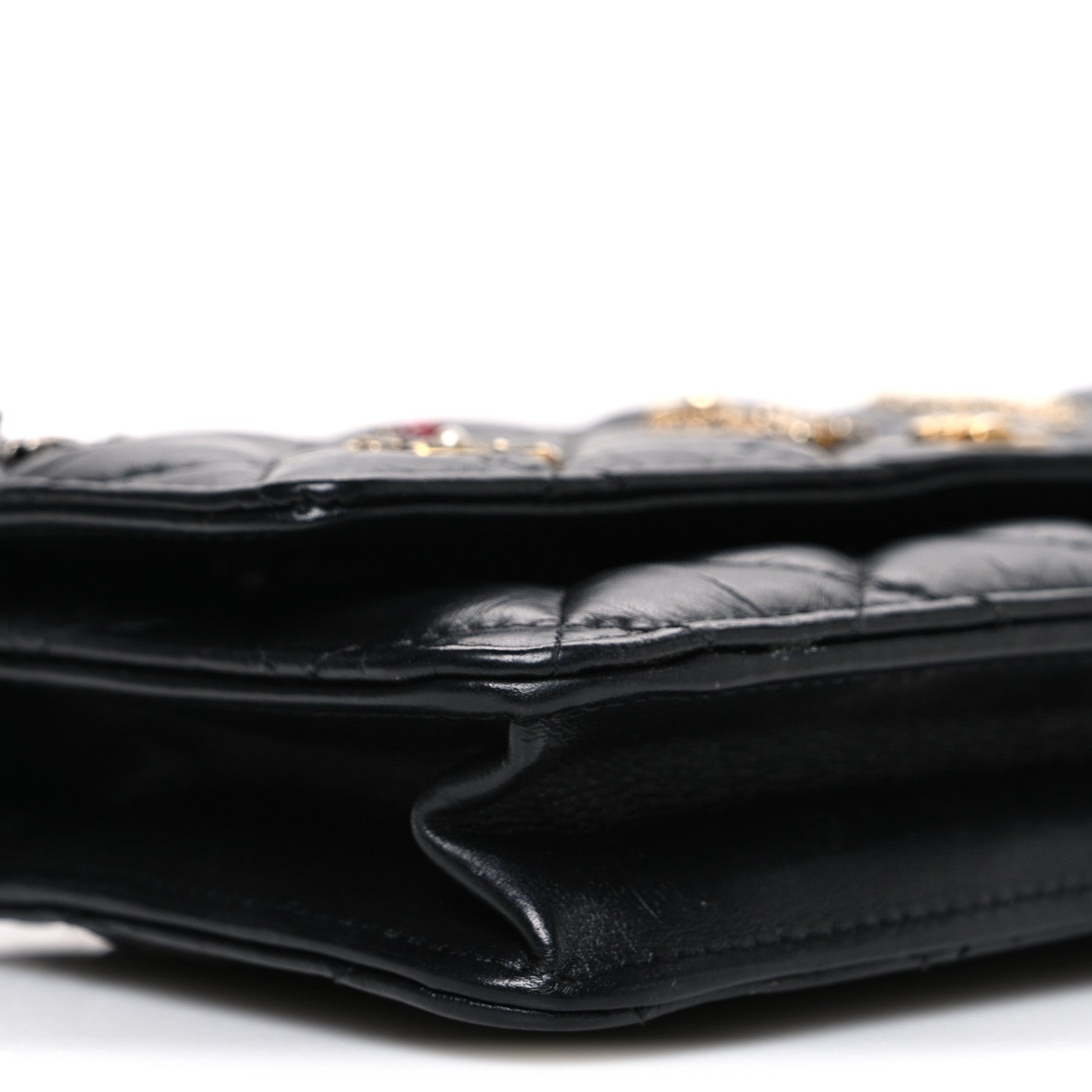 Chanel Aged Calfskin Lucky Charms 2.55 Reissue Wallet on Chain WOC Black 10 of 12