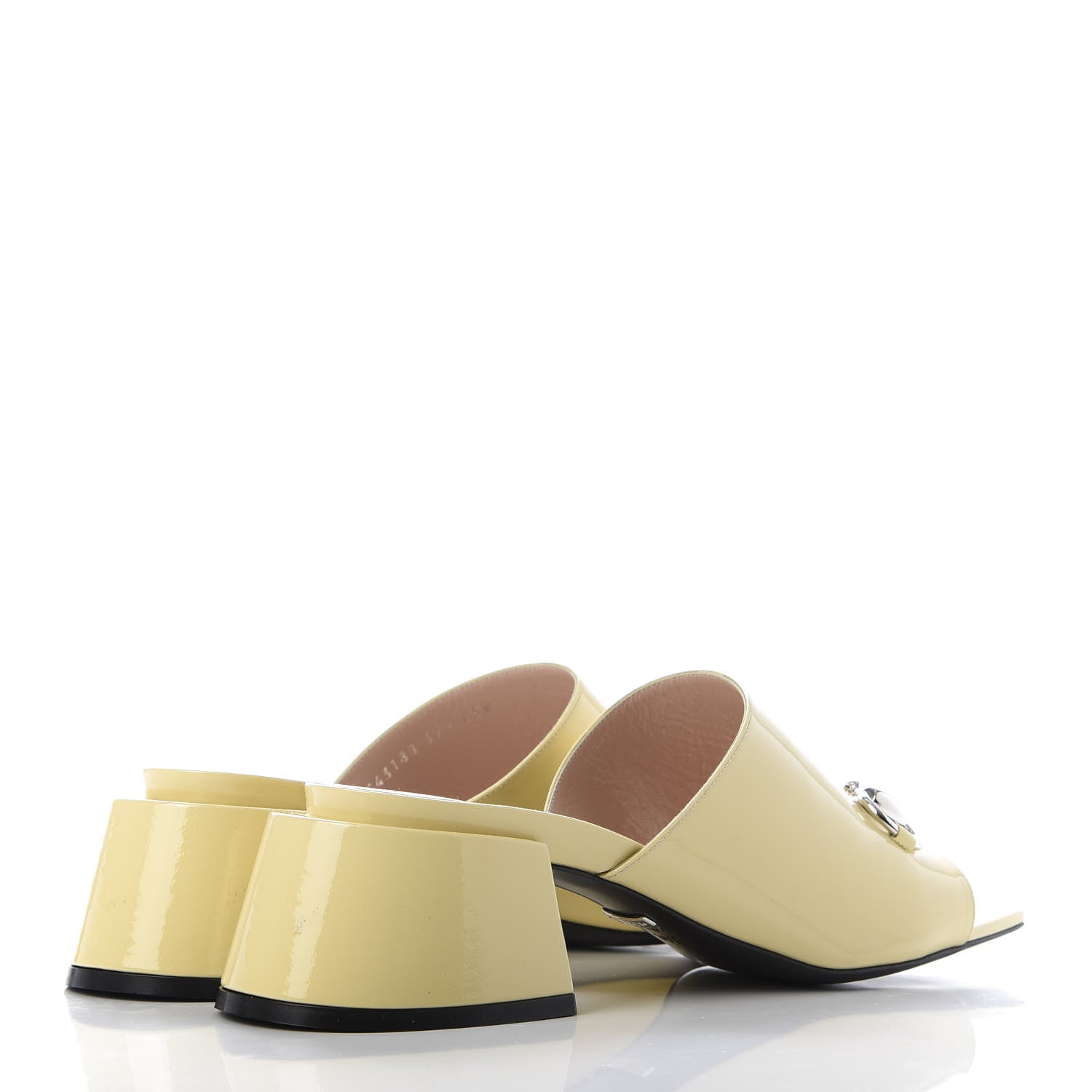 Gucci Patent Lexi Horsebit Mid-Heel Slide Sandals 39.5 Burro 4 of 13