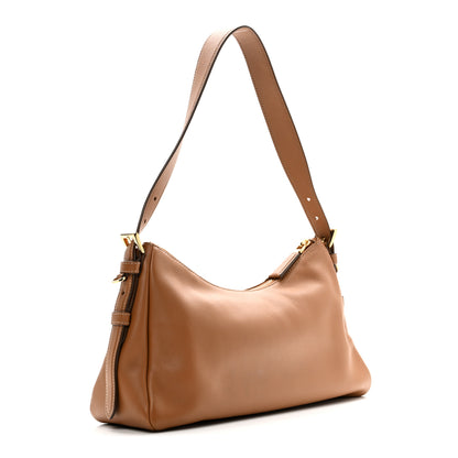 Prada Soft Calfskin Medium Aimee Shoulder Bag Caramel 3 of 9