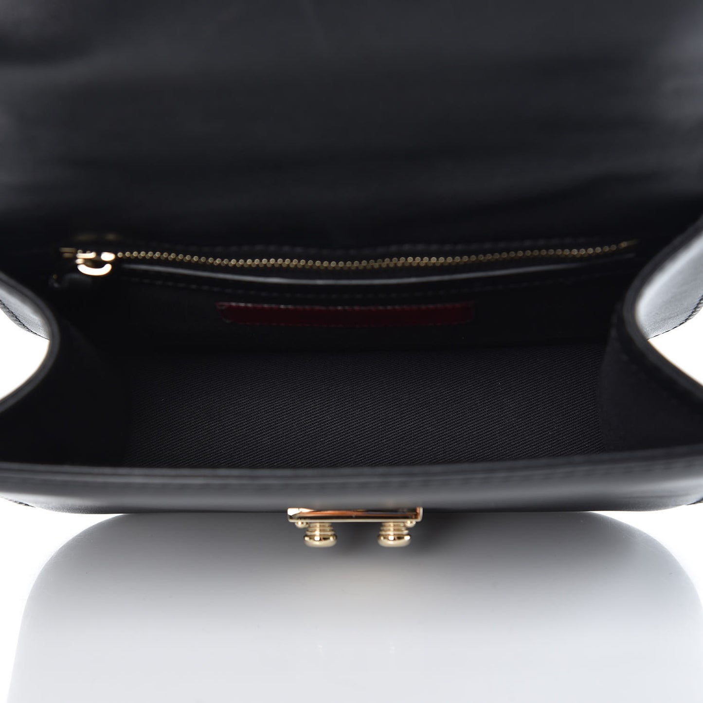 Vitello Small Glam Lock Rockstud Flap Black