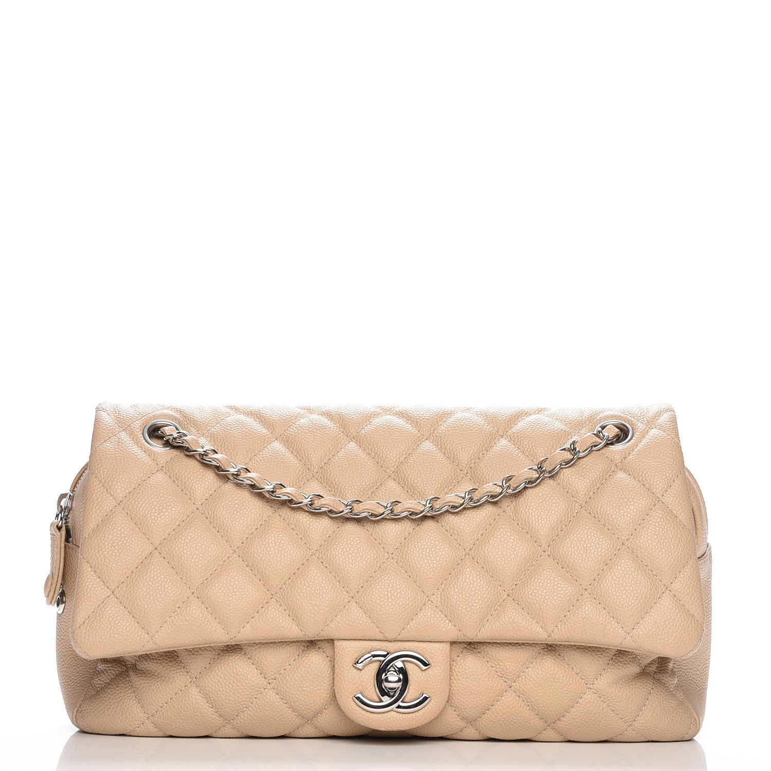 Chanel Caviar Quilted Jumbo Easy Flap Beige 1 of 10