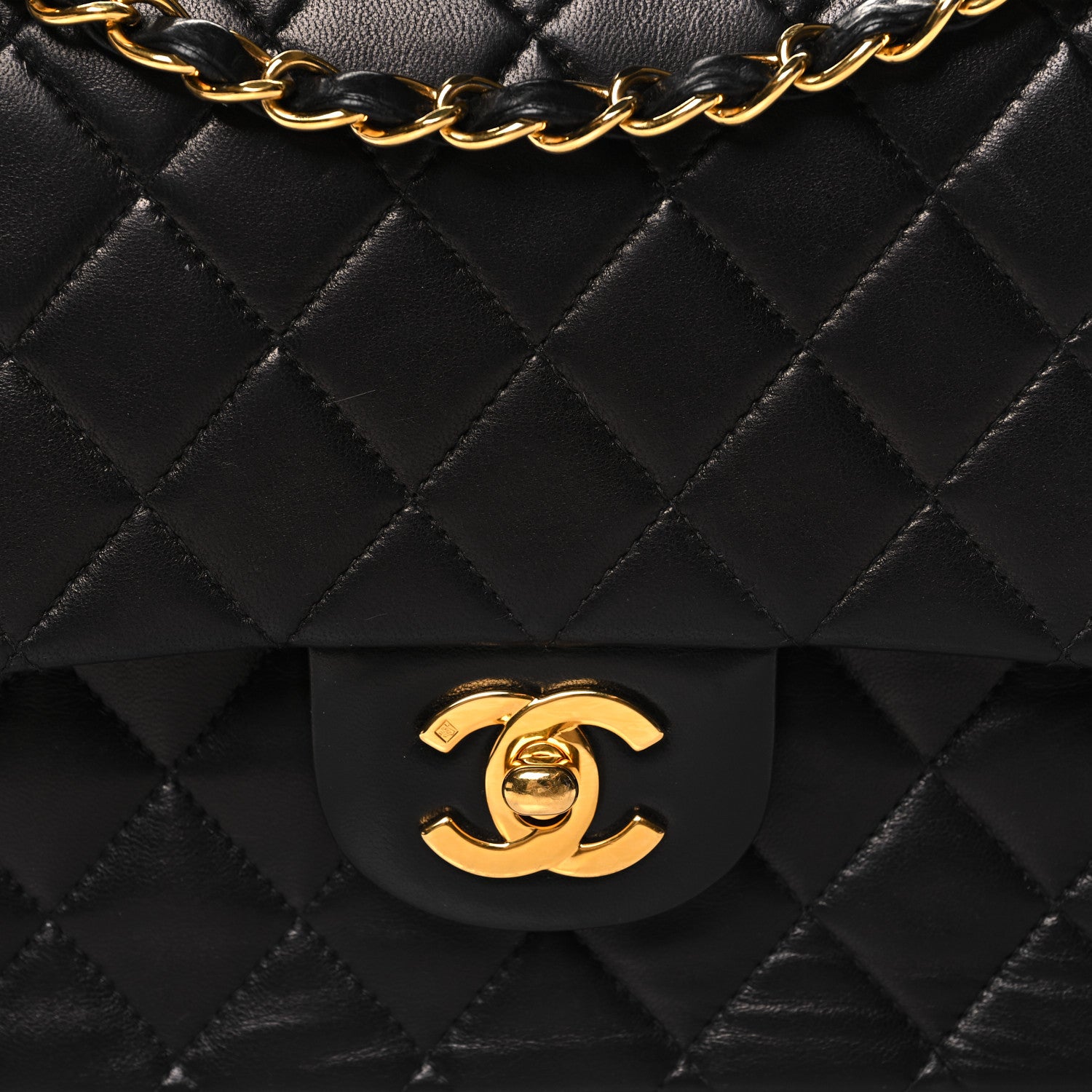 Chanel Lambskin Quilted Medium Double Flap Black 8 of 11