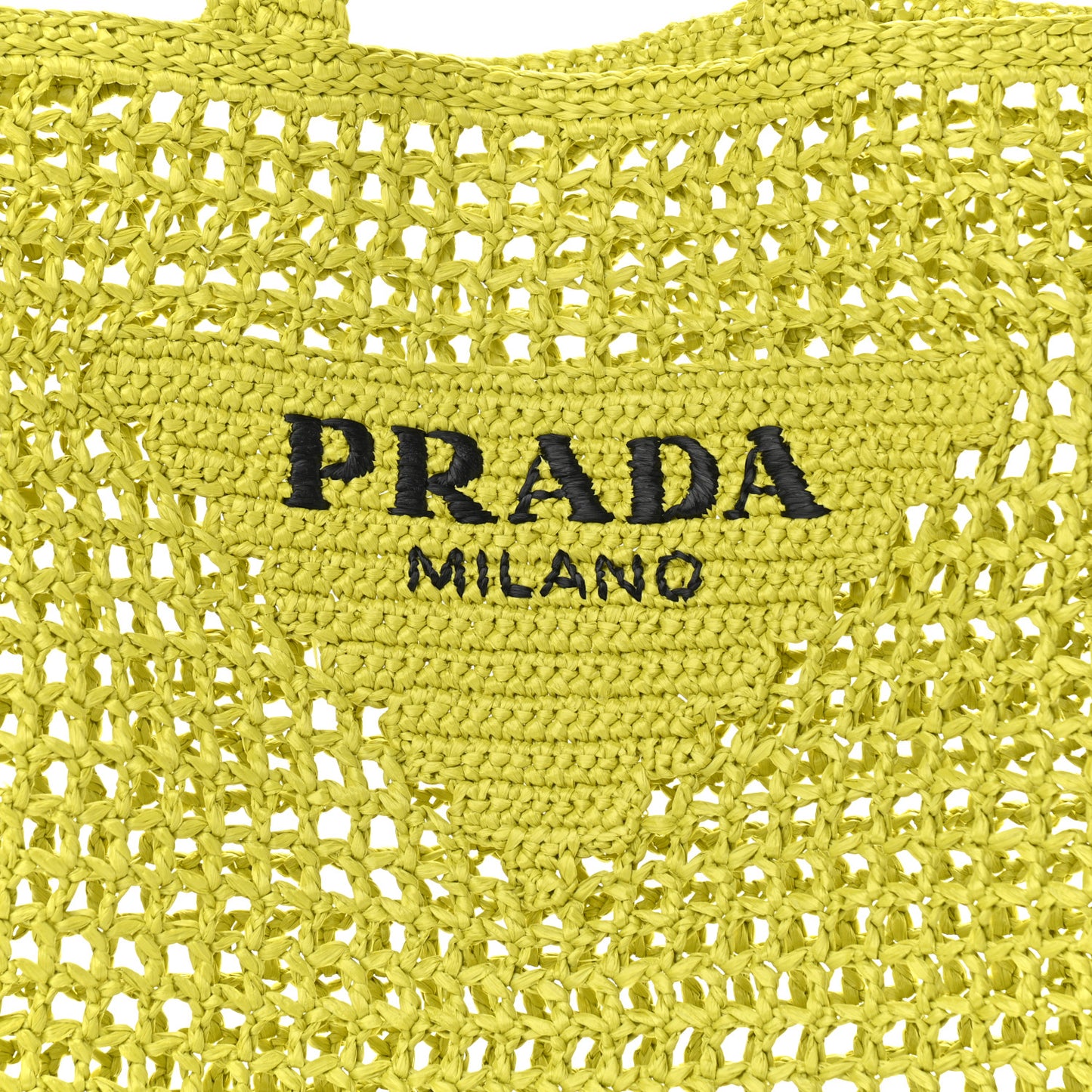 Yarn Raffia Effect Crochet Logo Embroidered Tote Bag Cedro