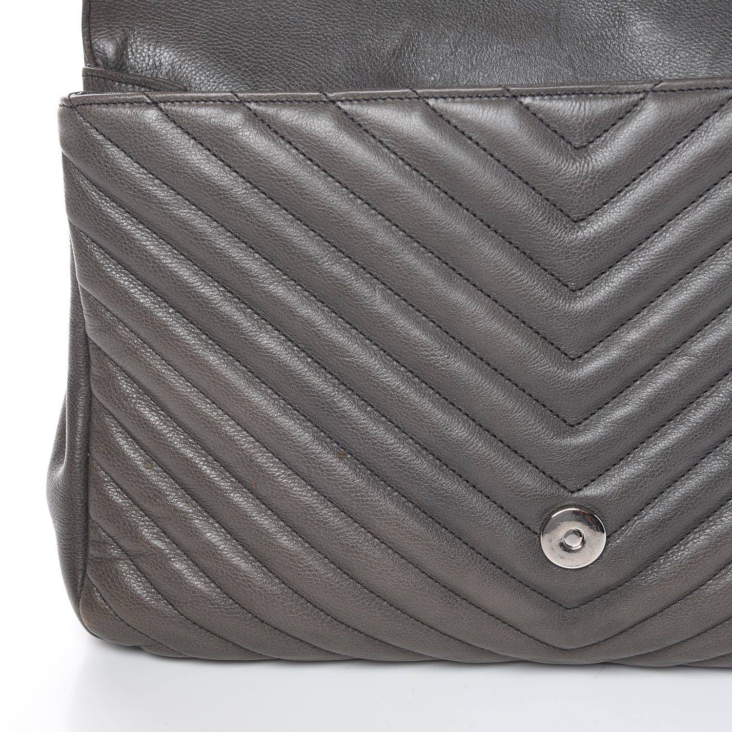 Saint Laurent Sheepskin Matelasse Chevron Monogram Large College Satchel Dark Anthracite 11 of 16