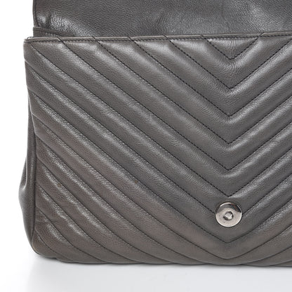 Saint Laurent Sheepskin Matelasse Chevron Monogram Large College Satchel Dark Anthracite 11 of 16