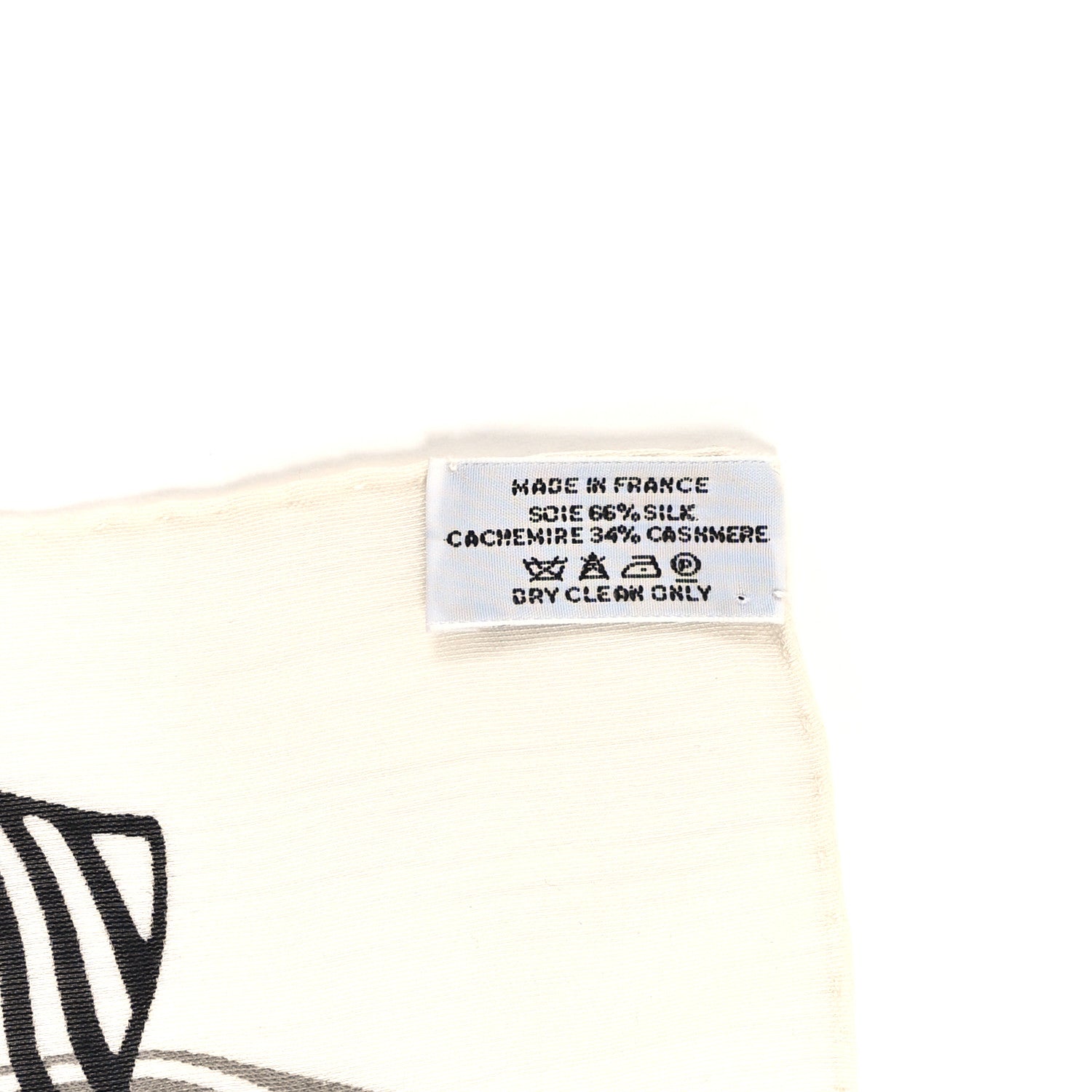 Hermes Silk Cashmere Onde De Chic Scarf 90 White Black 3 of 3