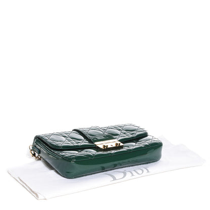 Christian Dior Patent Cannage New Lock Pouch Vert Sapin 4 of 7
