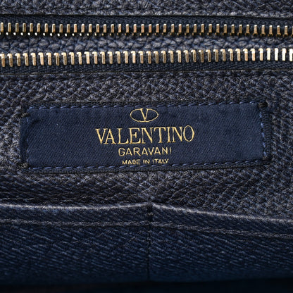 Valentino Garavani Denim Butterfly Embroidered Medium Rockstud Tote Light Denim Multicolor 6 of 9