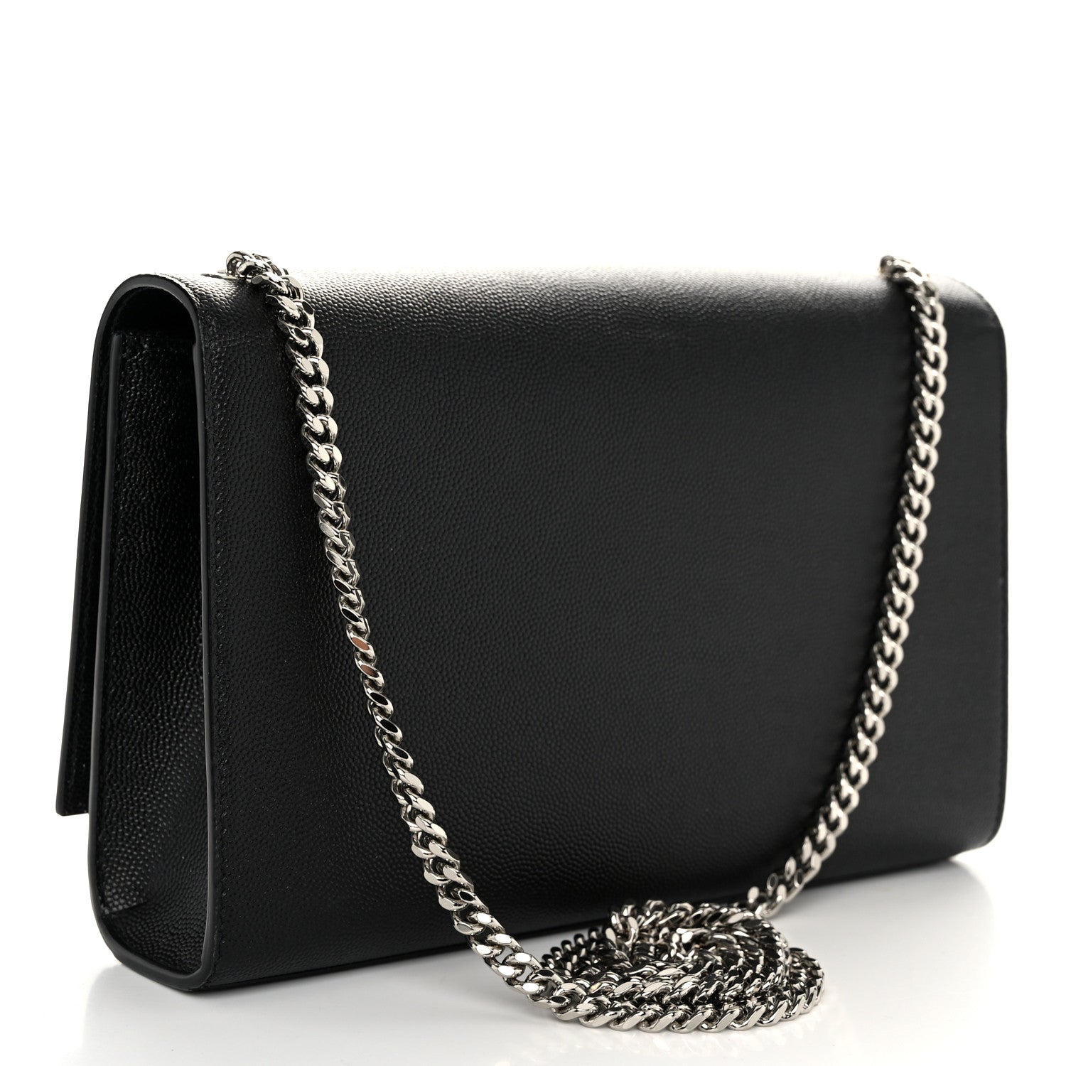 Saint Laurent Grain De Poudre Medium Classic Monogram Kate Satchel Black 3 of 9