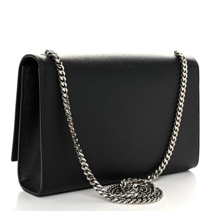 Saint Laurent Grain De Poudre Medium Classic Monogram Kate Satchel Black 3 of 9